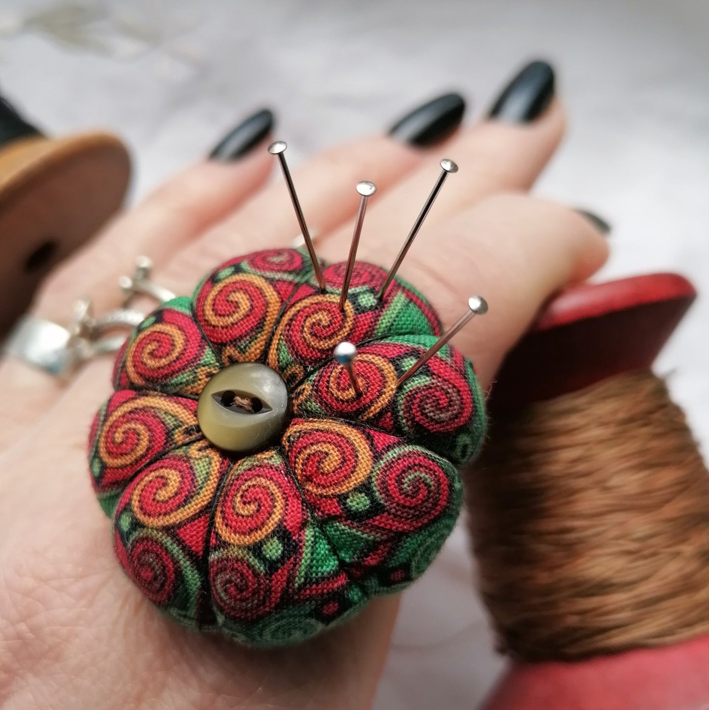 Pumpkin Pincushion Rings - Medieval