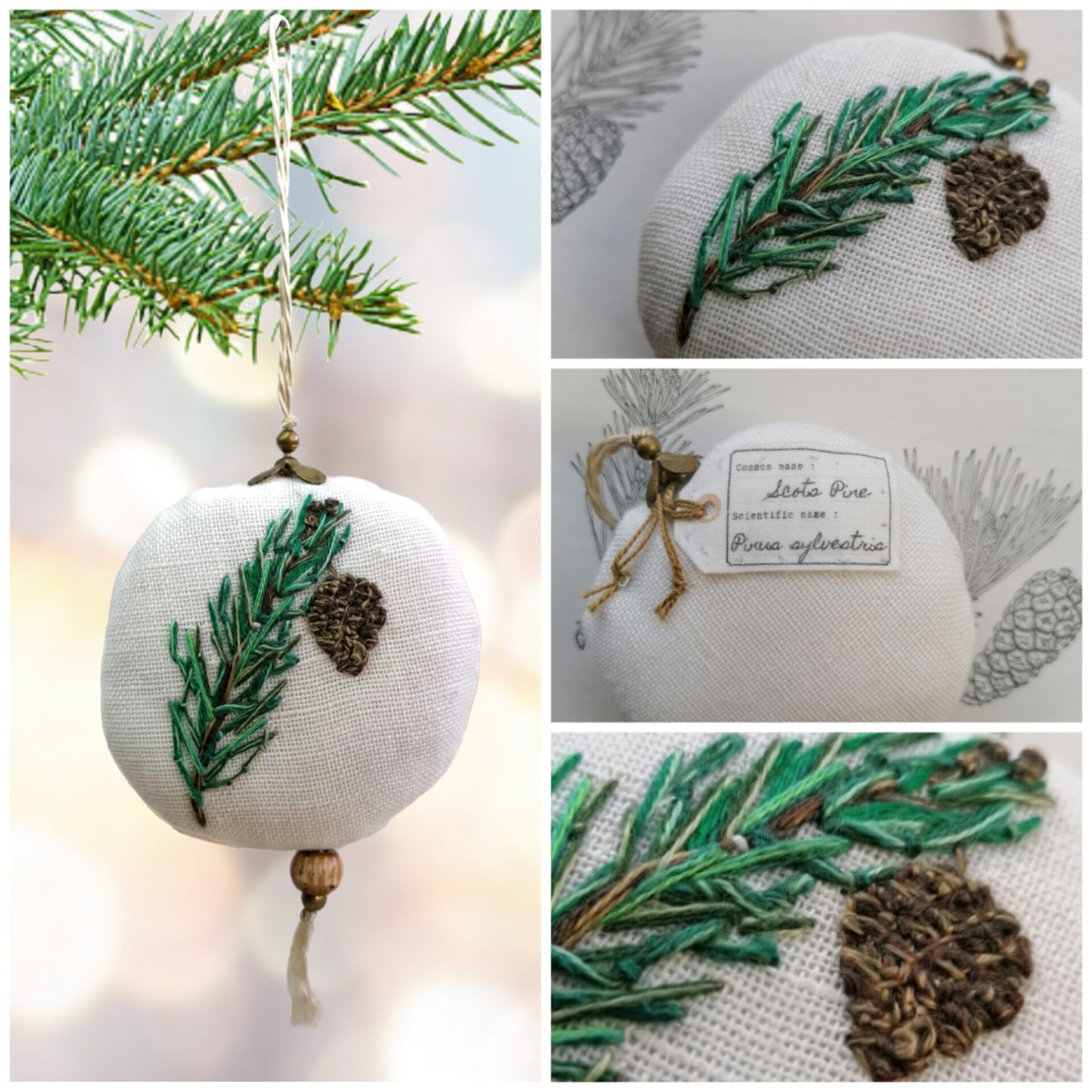 NEW! Embroidered Ornaments - Christmas Herbarium.