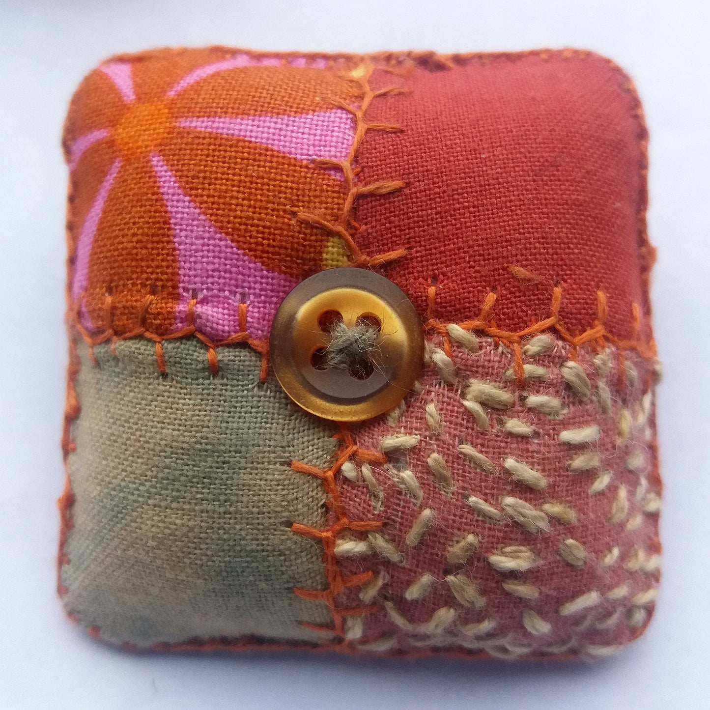 Patchwork Square Padded Brooch.