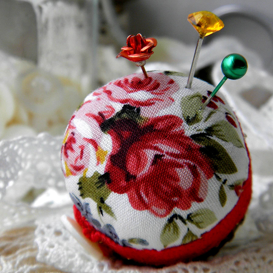 Original Domed Pincushion Rings - Roses