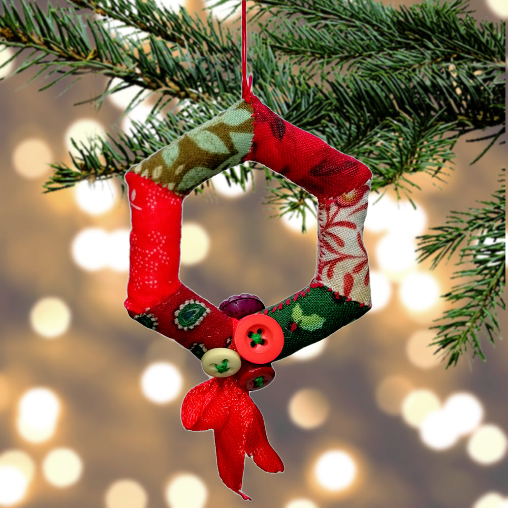 Hexie Wreath Christmas Ornaments - Mix & Match Christmas Decorations, 3 for £20