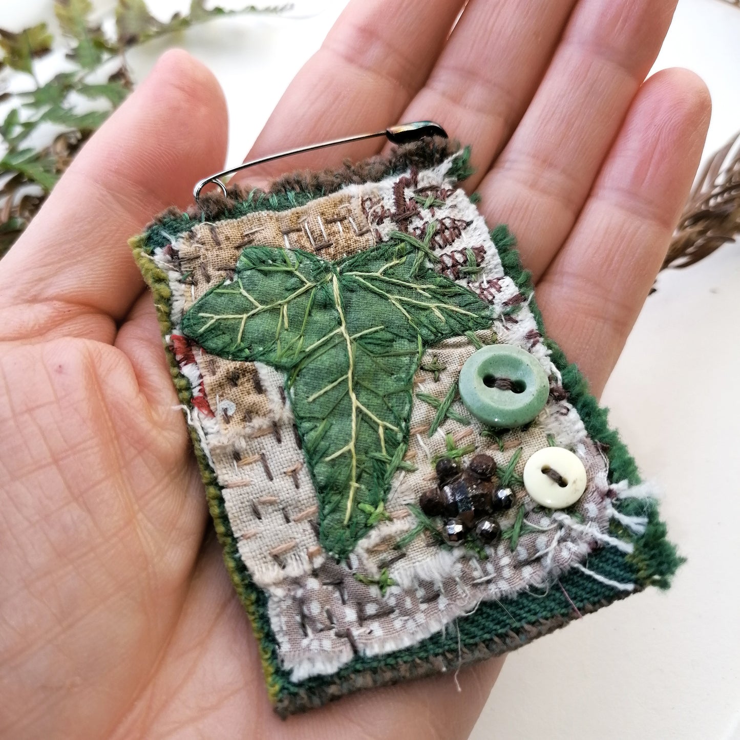 Leaf Print Brooches