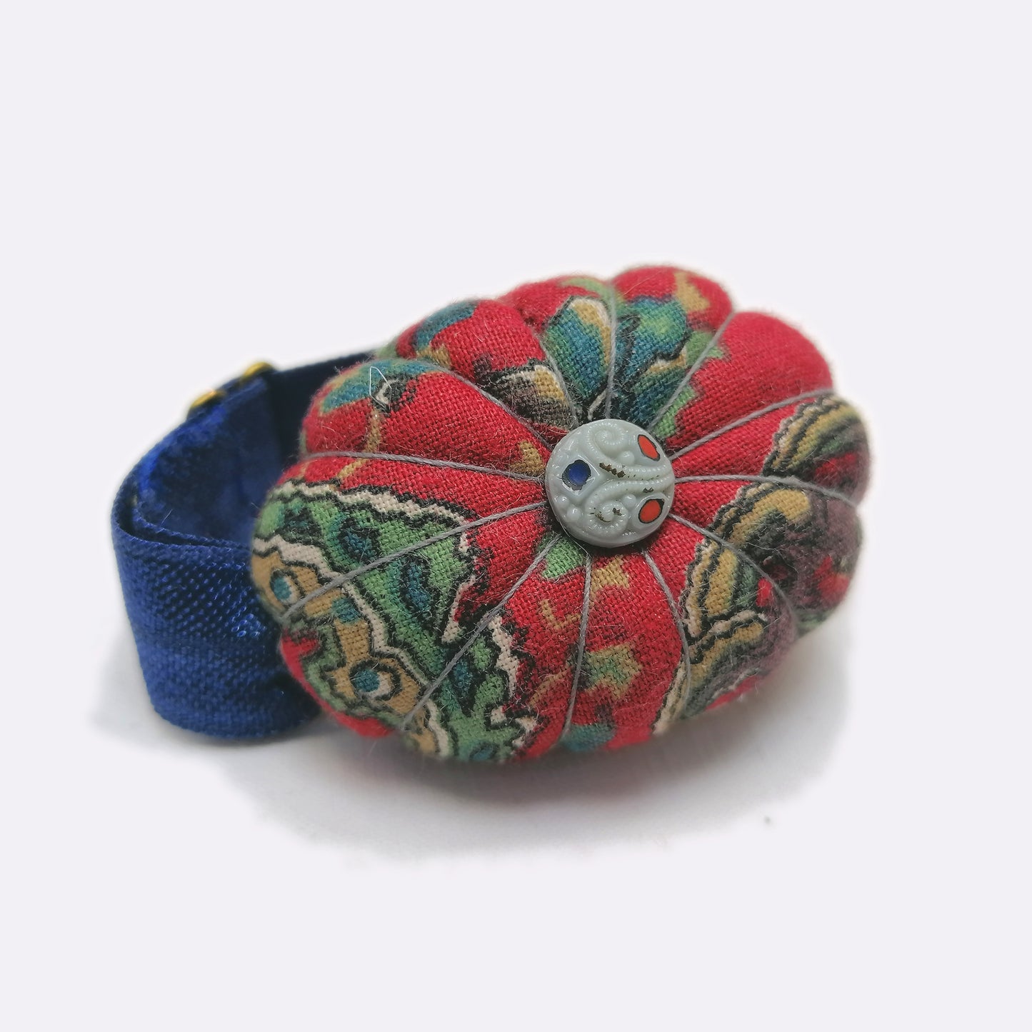 Oval Wrist Pin Cushion - Vintage Button Collection