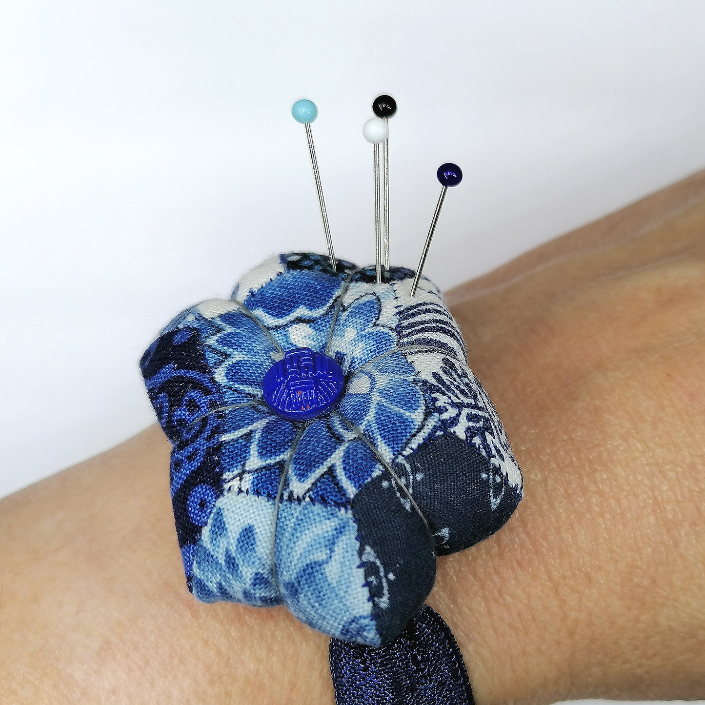 Wrist Pin Cushion - Patchwork Hexagon Collection