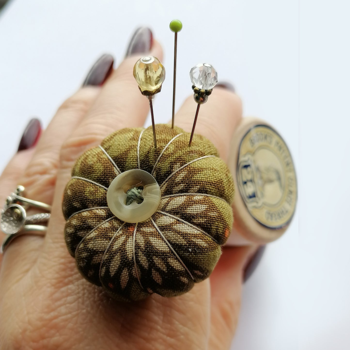 Classic Pumpkin Pincushion Rings - Foliage