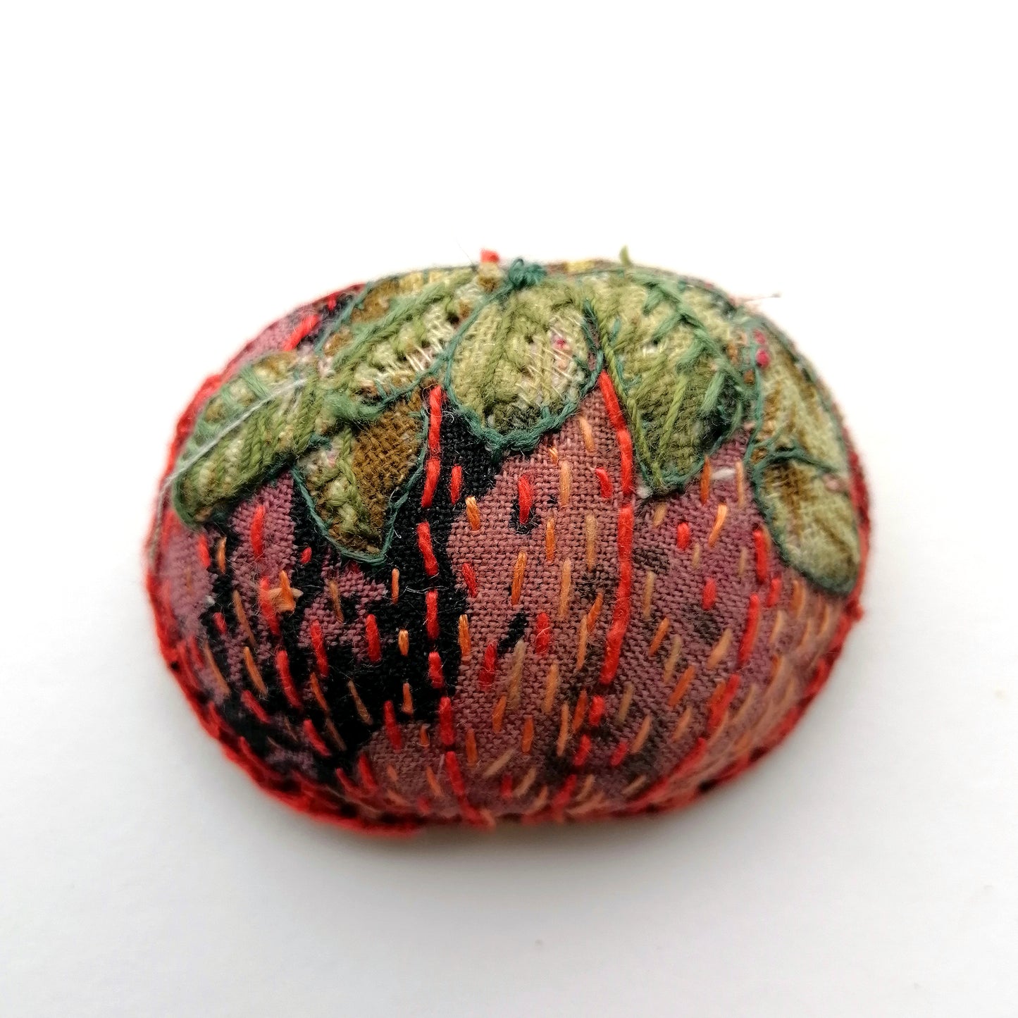 Embroidered Pumpkin Brooches