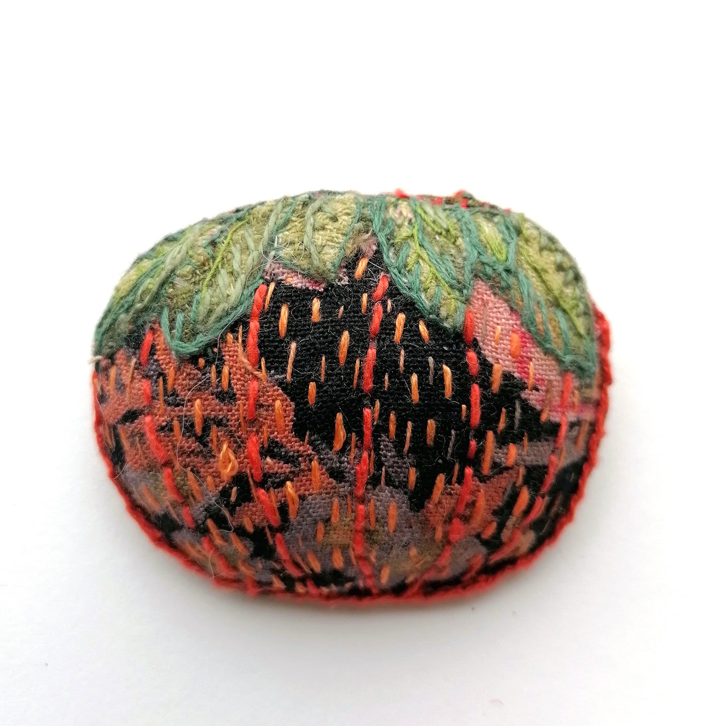 Embroidered Pumpkin Brooches