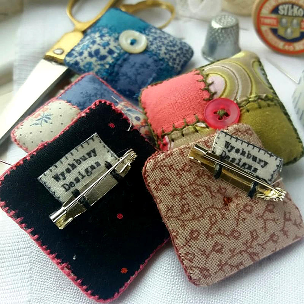 Patchwork Square Padded Brooch.